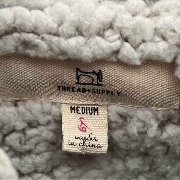 Thread & Supply Wubby Fleece Jersey lined Quarter Zip Pullover - Picture 8 of 8